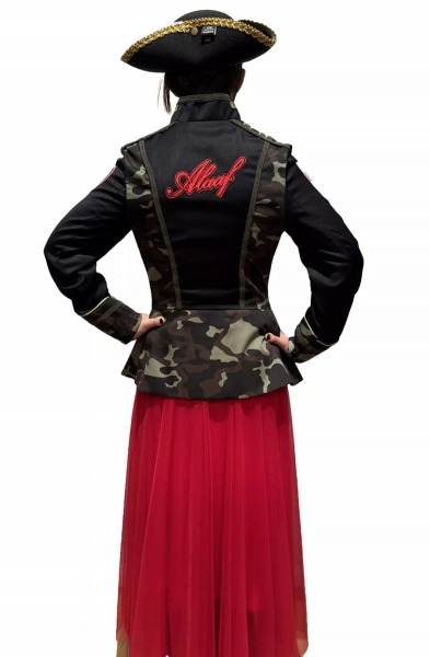 Kostüm Damen Militär Köln ARMY Camouflage Jacke Hochwertige Kostüm Karneval Fasching 36-54 mit Aufnäher